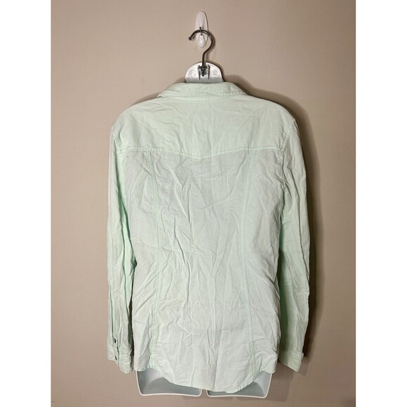 Anthropologie Holding Horses Green Long Sleeve Button Down Snap Shirt Sz 10 EUC! - Picture 3 of 5